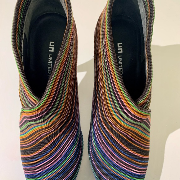 Boots Designer Italian Ankle Striped with Heel - Picture 3 of 5